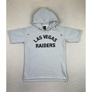 Las Vegas Raiders Hoodie Sweatshirt Mens Small Gray NFL Football Short Sleeve
